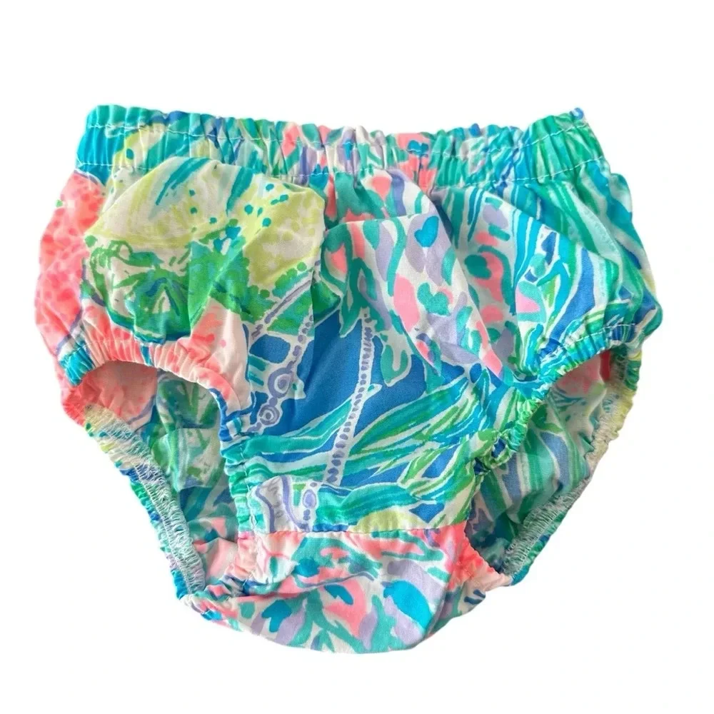 Lilly Pulitzer Baby Girls 6-12 months Diaper Cover Bottoms‎ Green Blue